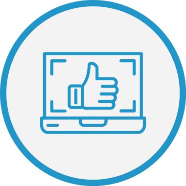 Mavi Çemberde Başparmaklar Yukarı