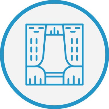 Perde Çizgisi Mavi Çember