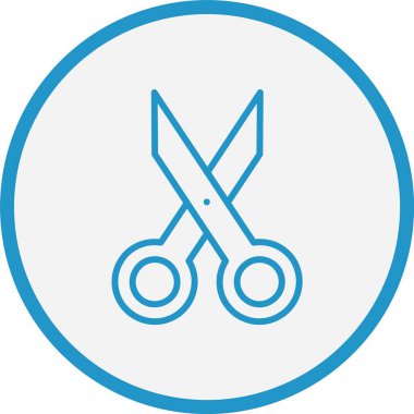 Makas Çizgisi Mavi Çember