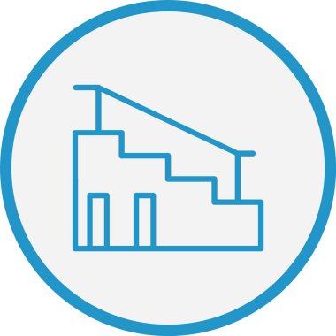 Merdiven Çizgisi Mavi Çember