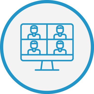 Video konferansı Hat Mavi Çember