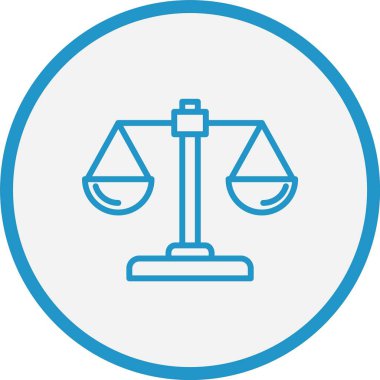 Denge Ölçek Çizgisi Mavi Çember