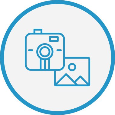 Anında Kamera Çizgisi Mavi Çember