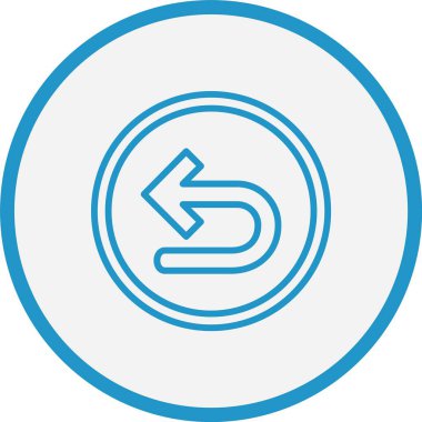 Sol Ok Çizgisi Mavi Çembere Dön