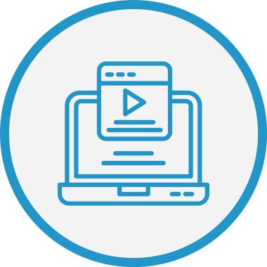 Medya Vektör Çizgisi Mavi Çember