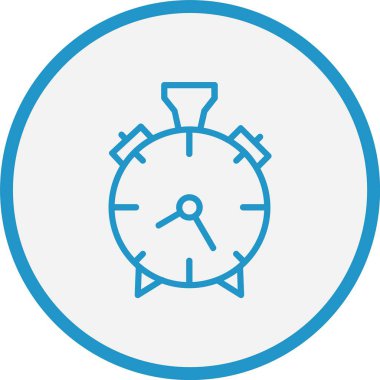 Alarm Saat Çizgisi Mavi Çember