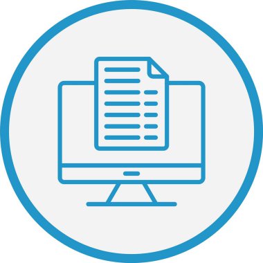 Çevrimiçi Belgelendirme Çizgisi Mavi Çember