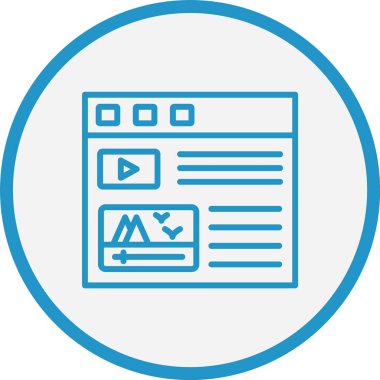 Video İçerik Çizgisi Mavi Çember