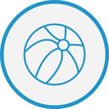 Plaj Topu Çizgisi Mavi Çember