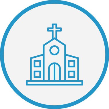 Kilise Çizgisi Mavi Çember