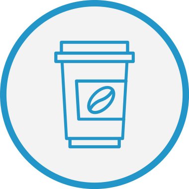 Kahve kupası çizgisi Mavi Çember