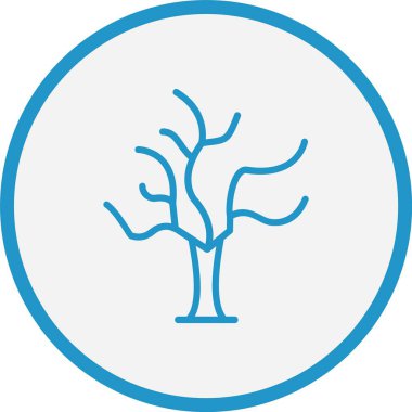 Kuru Ağaç Çizgisi Mavi Çember