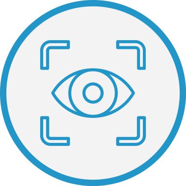 Göz Tarayıcı Vektör Çizgisi Mavi Çember