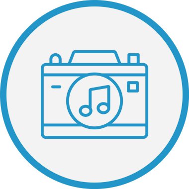 Müzik Çizgisi Mavi Çember