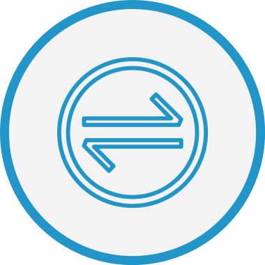 Sağ Sol Ok Çizgisi Mavi Çember