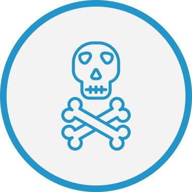 Ölüm Kurukafa Çizgisi Mavi Çember