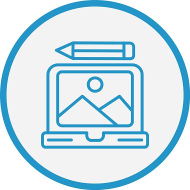 Fotoğraf Düzenleme Satırı Mavi Çember