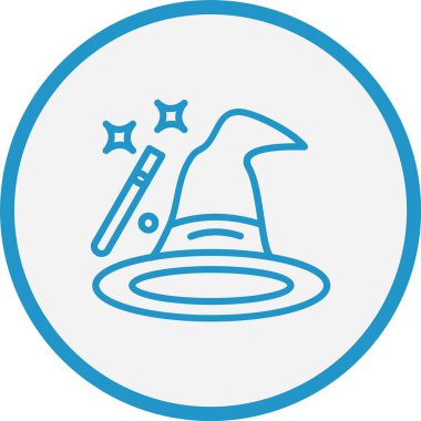 Sihirbaz Şapkası Satırı Mavi Çember