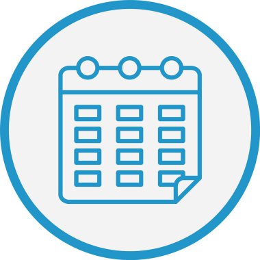 Takvim Çizgisi Mavi Çember