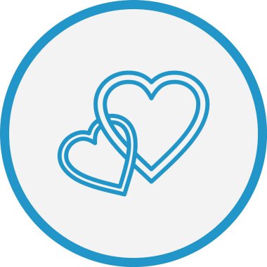 Kalp Çizgisi Mavi Çember