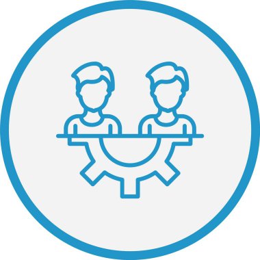 Takım Çalışma Çizgisi Mavi Çember