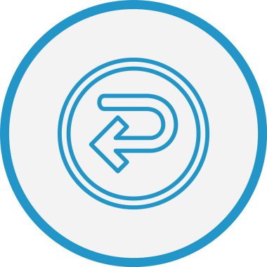 Sol Ok Çizgisi Mavi Çembere Dön