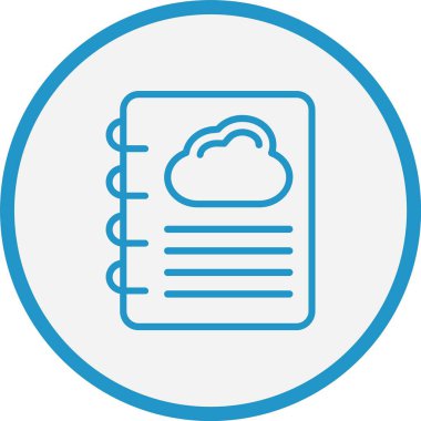 Bulut Hesaplama Çizgisi Mavi Çember