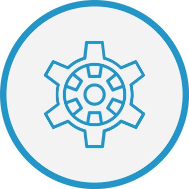 Dişliler Çizgisi Mavi Çember