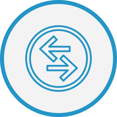 Sol Sağ Ok Çizgisi Mavi Çember