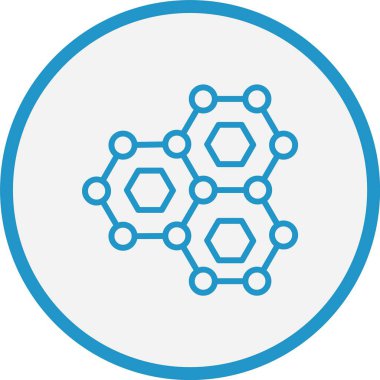 Molekül Çizgisi Mavi Çember