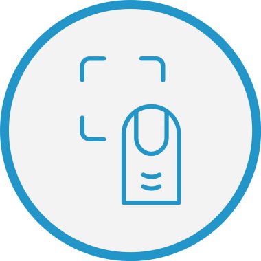 Kimlik Vektör Çizgisi Mavi Çembere Dokun