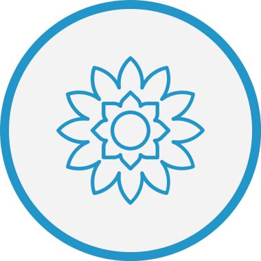 Çiçek Çizgisi Mavi Çember