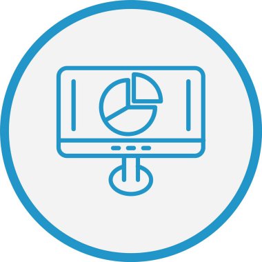 Grafik Çizgisi Mavi Çember