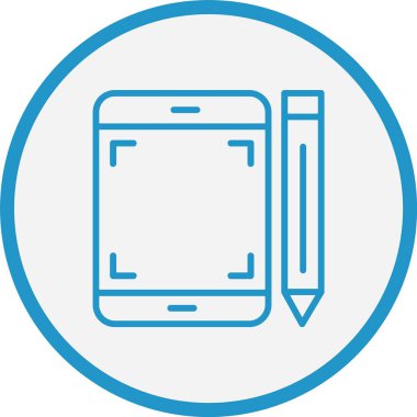 Kalem Tableti Satırı Mavi Çember