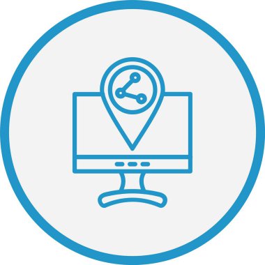 Konum Çizgisi Mavi Çemberi Paylaş