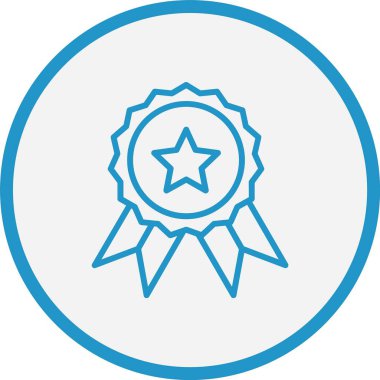 Rozet Çizgisi Mavi Çember