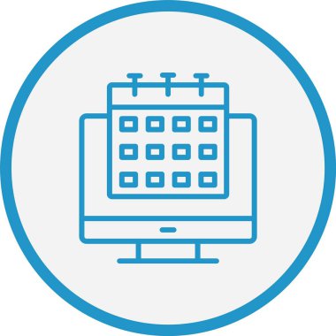 Takvim Çizgisi Mavi Çember