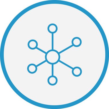 Molekül Çizgisi Mavi Çember