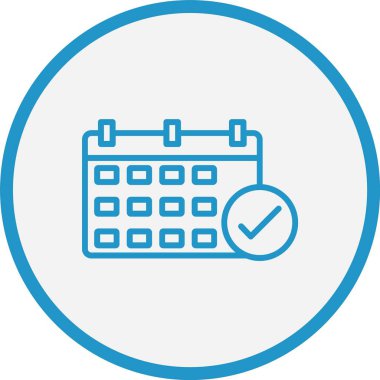 Takvim Çizgisi Mavi Çember