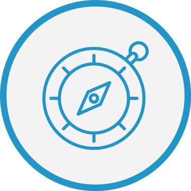 Navigasyon Pusula Çizgisi Mavi Çember