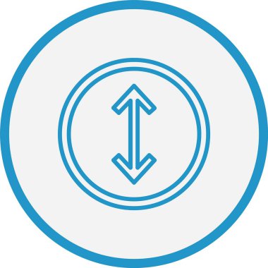 Yukarıdaki Ok Çizgisi Mavi Çember