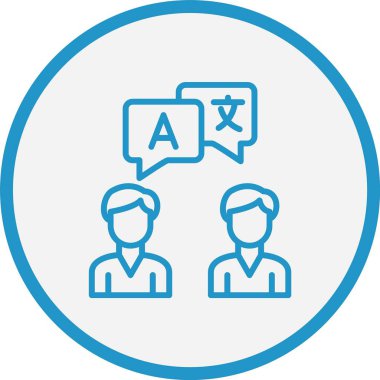 Dil Çizgisi Mavi Çember