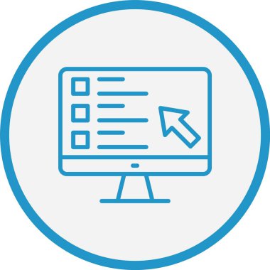 Çevrimiçi Ders Satırı Mavi Çember