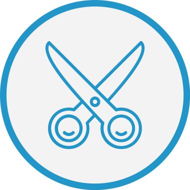 Makas Çizgisi Mavi Çember