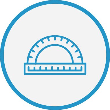 Ahşap Protaktör Hattı Mavi Çember