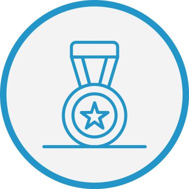 Madalya Çizgisi Mavi Çember