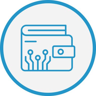 Cüzdan Vektör Çizgisi Mavi Çember