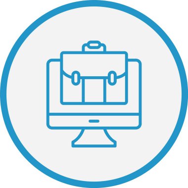 İş Vektörü Satırı Mavi Çember