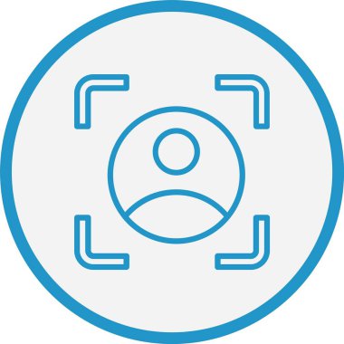 Yüz Tarayıcı Vektör Çizgisi Mavi Çember