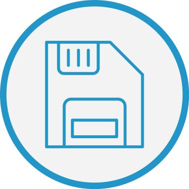 Disket Çizgisi Mavi Çember